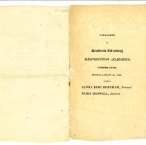 Bennington Academy Catalogs